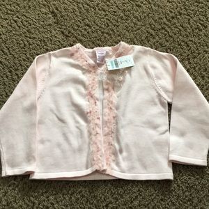 NWTs Lovely Vintage Gymboree Tea Party light pink cardigan w/ruffle trim Sz M-4